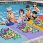 Personalized Multicolor Paisley Design Cousin Crew Quick Dry Oversized Beach Towel with Name Summer Travel Holiday Essential Gift for Family Kids