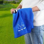 Personalized Embroidered Quick Dry Microfiber Waffle Golf Towel with Monogram and Carabiner Clip Golf Accessory Birthday Gift for Golf Lovers