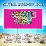 Gepersonaliseerde Fashion Dalmatische Stippen Neef Crew Sneldrogende Oversized Strandhanddoek met Naam Zomer Reizen Essentieel Strandfeest Cadeau voor Familie Kinderen