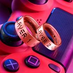 Anillo personalizado con nombre anillo único para pareja grabado Player1 Player2 con letra de píxeles regalo para parejas