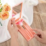 Personalized Floral Birth Month Flower Cowgirl Boots 5Pcs Makeup Brush Set with Mirror Travel Essential Birthday Wedding Gift for Women