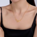 Personalized Dainty Heart Necklace with 2 Names Birthday Valentine's Day Anniversary Gift for Women