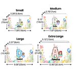 Personalized Floral Bunny Initial Easter Egg Character Biscuit Tin Box with Name Easter Party Storage Accessories Gift for Boys Girls