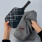 Personalised Embroidered Pickleball Paddle Design Waffle Towel with Name and Hanging Clip Birthday Sport Accessories Gift for Pickleball Sport Lover