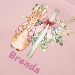 Personalisierte Multicolor Floral Bow Cross Peter Rabbit 100% Baumwolle Baby Bodysuit mit Namen Baby Dusche Ostern Geburtstag Geschenk für Babys Neugeborene