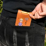 Personalised Cartoon Character Birth Flower Leather Cribbage Board Set with Name Travel Essential Birthday Gift for Family Friends Cribbage Lovers