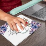 Personalized Birth Flower Cartoon Business Character Mouse Pad with Text and Name Computer Accessory Work Birthday Gift for Colleagues Leaders