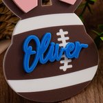 Personalized Basketball Baseball Softball Sports Acrylic Easter Bunny Basket Bag Tag with Name Easter Gift for Kids Sports Lovers