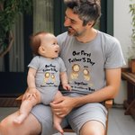Orsetti personalizzati per il biberon La nostra prima festa del papà Set di magliette per neonati in cotone al 100% con nome Regalo per la festa del papà per il nuovo papà