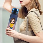 Gobelet Personnalisé avec Personnage et Nom Bouteille avec Couvercle Rabattable Cadeau Anniversaire pour Amateurs de Football