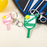 Personalized Multicolor 3D Printed Pickleball Paddle Keychain Bag Charm with Name Set of 2 Birthday Sports Gift for Pickleball Lovers