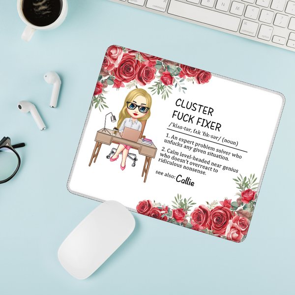 Tappetino per mouse personalizzato con testo e nome Accessorio per computer Regalo di compleanno al lavoro per colleghi e leader