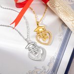 Personligt Grad Cap Zircon hjärthalsband med namn och årsklass 2025 Graduation Födelsedagspresent för akademiker