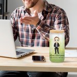 Personalized Floral Cartoon Business Character 20oz Frosted Glass Cup with Name and Straw Daily Travel Essential Birthday Office Gift for Coworker