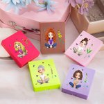 Gepersonaliseerde 3D Cartoon Karakter Geboortebloem 5 delige Make-up kwastenset met reisopbergdoos Verjaardag Bruidsmeisje Gift voor vrouwen Meisjes