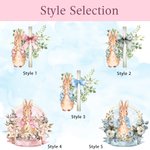 Personalisierte Multicolor Floral Bow Cross Peter Rabbit 100% Baumwolle Baby Bodysuit mit Namen Baby Dusche Ostern Geburtstag Geschenk für Babys Neugeborene