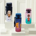 Gepersonaliseerde Gradient Cartoon Basketball Lekvrije Gym Sport Waterfles met Flip Top Deksel en Riem Verjaardagscadeau voor Basketball liefhebbers