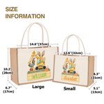 Personalized Cute Easter Bunny Excavator Jute Tote Bag with Name Easter Egg Hunting Party Gift for Boys Girls