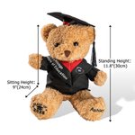 Personalized Cute Bachelor Cap Plush Teddy Bear Stuffed Toy with Name and School Badge Class of 2025 Graduation Gift for Kids Graduates