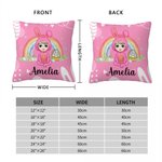 Personalisierte Osterei Regenbogen Hase Onesie Cartoon Charakter werfen Kissenbezug mit Namen Multicolor Home Decor Urlaub Party Geschenk für Kinder