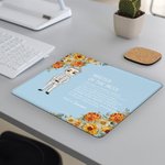 Personalized Birth Flower Cartoon Business Character Mouse Pad with Text and Name Computer Accessory Work Birthday Gift for Colleagues Leaders