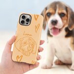 Personalised 1-4 Pet Portrait Photos Double-layer Phone Case for iPhone Samsung with Name Birthday Gift for Dog Cat Pet Lovers