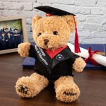 Personalized Cute Bachelor Cap Plush Teddy Bear Stuffed Toy with Name and School Badge Class of 2025 Graduation Gift for Kids Graduates