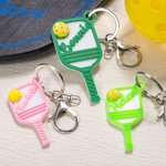 Personalized Multicolor 3D Printed Pickleball Paddle Keychain Bag Charm with Name Set of 2 Birthday Sports Gift for Pickleball Lovers