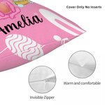 Personalisierte Osterei Regenbogen Hase Onesie Cartoon Charakter werfen Kissenbezug mit Namen Multicolor Home Decor Urlaub Party Geschenk für Kinder