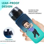 Personalisierte Gradient Cartoon Golf Thema auslaufsicher Sport Name Wasserflasche mit Flip-Top-Deckel und Riemen Geburtstagsgeschenk für Gym Fitness Golf-Liebhaber