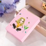 Gepersonaliseerde 3D Cartoon Karakter Geboortebloem 5 delige Make-up kwastenset met reisopbergdoos Verjaardag Bruidsmeisje Gift voor vrouwen Meisjes