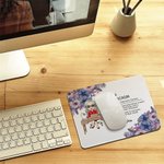 Personalized Birth Flower Cartoon Business Character Mouse Pad with Text and Name Computer Accessory Work Birthday Gift for Colleagues Leaders