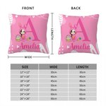 Personalisierter Cartoon Charakter Hasenkostüm Ostereier Kissenbezug mit Initiale Namen Haus Deko Ostern Geburtstagsgeschenk für Jungen und Mädchen