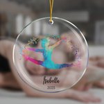 Gepersonaliseerd aquarel Gymnastiek Sport Silhouet Acryl Kerst Ornament met Naam Kerstboom Decor Cadeau voor Gymnasten
