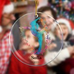 Gepersonaliseerd aquarel Gymnastiek Sport Silhouet Acryl Kerst Ornament met Naam Kerstboom Decor Cadeau voor Gymnasten