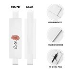 Personalised Birth Flower Elastic Leather Pen Case Holder Bookmark with Name Birthday  Stationery Supplies Gift for Bookworm Book Lover