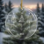 Gepersonaliseerde lijn kerstboom acryl ornament met 1-5 namen en jaar Festival Home Decor kerstcadeau voor familie vriend
