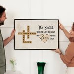 Personalized Crosswords Scrabble Puzzle Art Poster Framed Frameless Painting with Name Birthday Housewarming Gift for Family Member