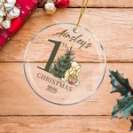 Personalized Classic Winnie the Pooh Ornament with Name and Year 1st Christmas Home Decor Baby Shower Gift for Newborns Baby