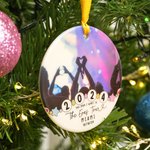 Personnalisé The Eras Tour Friendship Bracelet Design Photo Ceramic Christmas Ornament with City and Year Christmas Tree Decor Gift for Music Lover