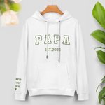 Personalized Faux Embroidered Dad T-Shirt Sweatshirt Hoodie with Est Year and Kid Names Father's Day Birthday Gift for Him