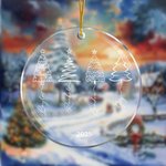 Gepersonaliseerde lijn kerstboom acryl ornament met 1-5 namen en jaar Festival Home Decor kerstcadeau voor familie vriend