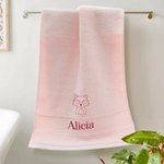 Personalised Embroidery Animal Super Absorbent 100% Cotton Face Towel Bath Towel with Name Housewarming Home Decor Gift for Family Friends