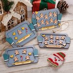 Personalizado 1-10 Gingerbread Man Cat Dog Cookie Adorno de Navidad de madera con el nombre grabado y el título de la decoración del árbol de Navidad de regalo para la familia de los niños