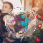 Gepersonaliseerd aquarel Gymnastiek Sport Silhouet Acryl Kerst Ornament met Naam Kerstboom Decor Cadeau voor Gymnasten