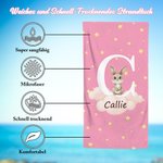 Personalisiertes Mehrfarbiges Wolken Stern Waldtiere Strandtuch mit Initiale Namen Schnell Trocknend Geburtstag Strand Pool Party Geschenk für Kinder
