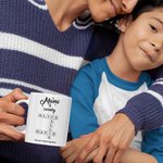 Gepersonaliseerde Family Forever Linked Together Kruiswoordraadsel 11 oz Keramische Mok met 2-8 Namen Verjaardag Housewarming Gift voor Moeder Oma