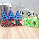 Personalised 3D Multicolour Sorority 2-3 Greek Letters Desk Dorm Decor Birthday Gift for Sisters Friends