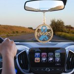 Ornement personnalisé en bois avec ruban gravé de sensibilisation au cancer et nom de l'année Décoration de l'arbre de Noël Cadeau de survivant pour les femmes qui luttent contre le cancer