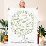 Personalised Family Tree Soft Blanket with 2-20 Names Birthday Mother's Day Gift for Family